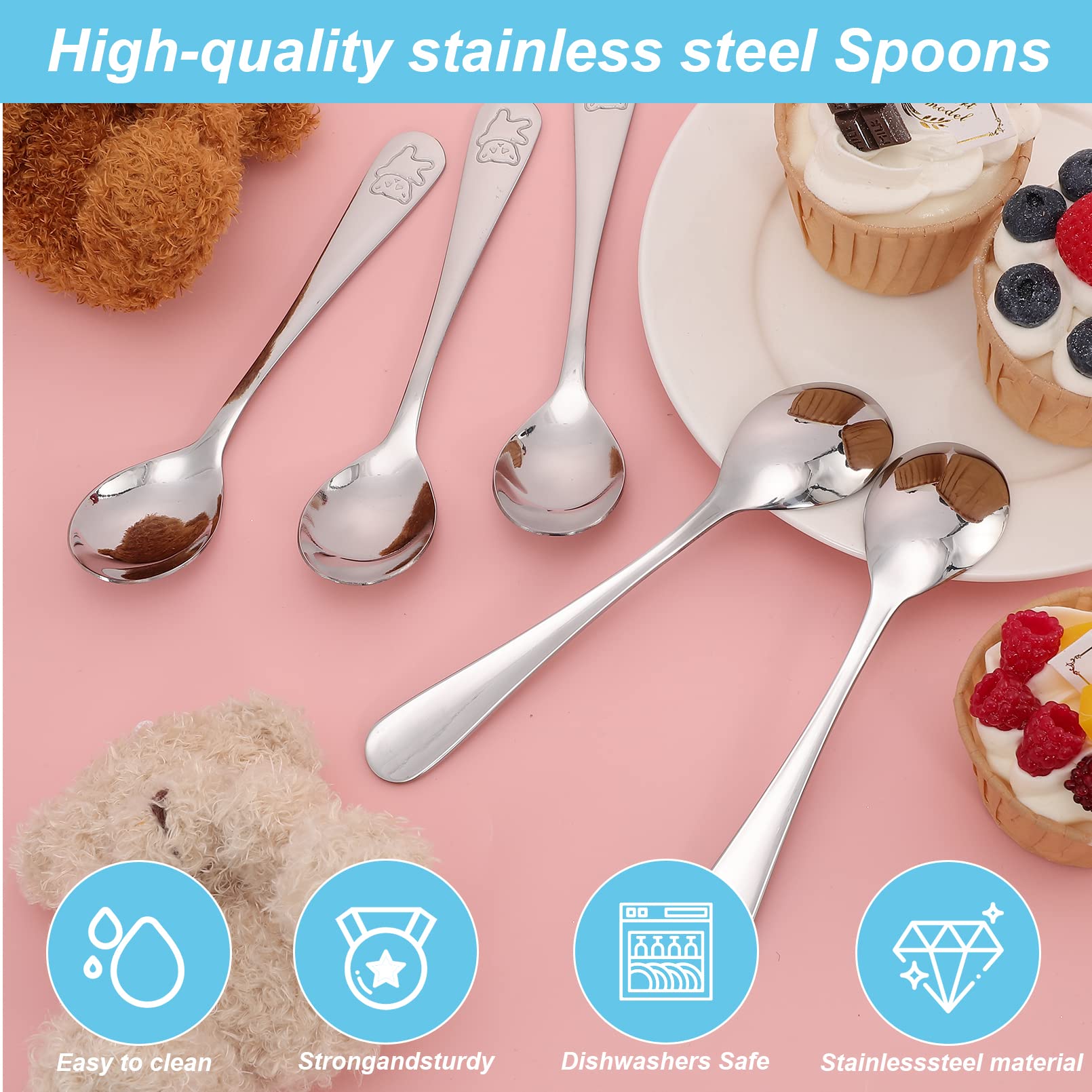 Erinnmy spoons with bear-engraved ends add a kid-friendly, engaging touch.