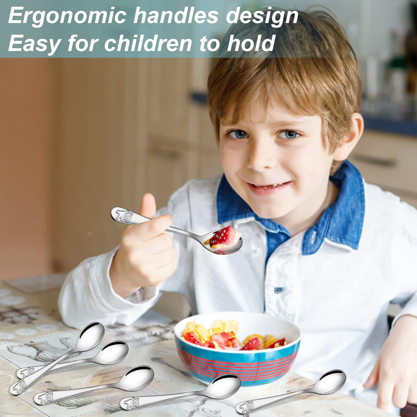 Erinnmy spoons ergonomic-curve-grip provides comfortable grip for little hands.