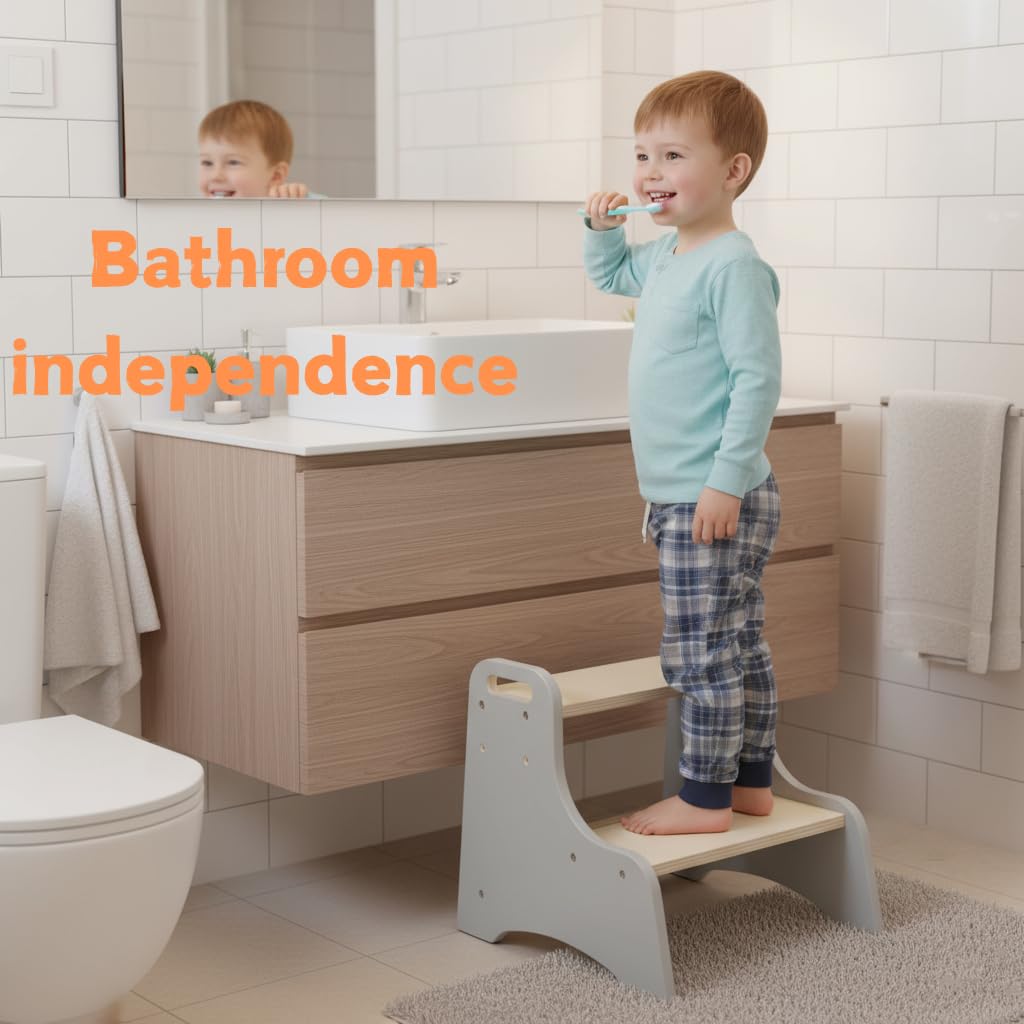 Erizhaltic Toddler Step Stool in kitchen setting demonstrates versatile room use