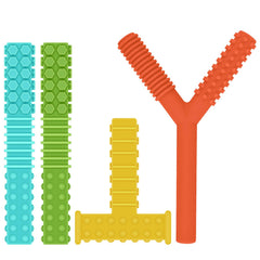 ERKOON sensory chew toy 4pack front view highlights safe silicone for calming oral play