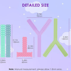 ERKOON Y-shaped chew toy 2 with different texture for sensory exploration