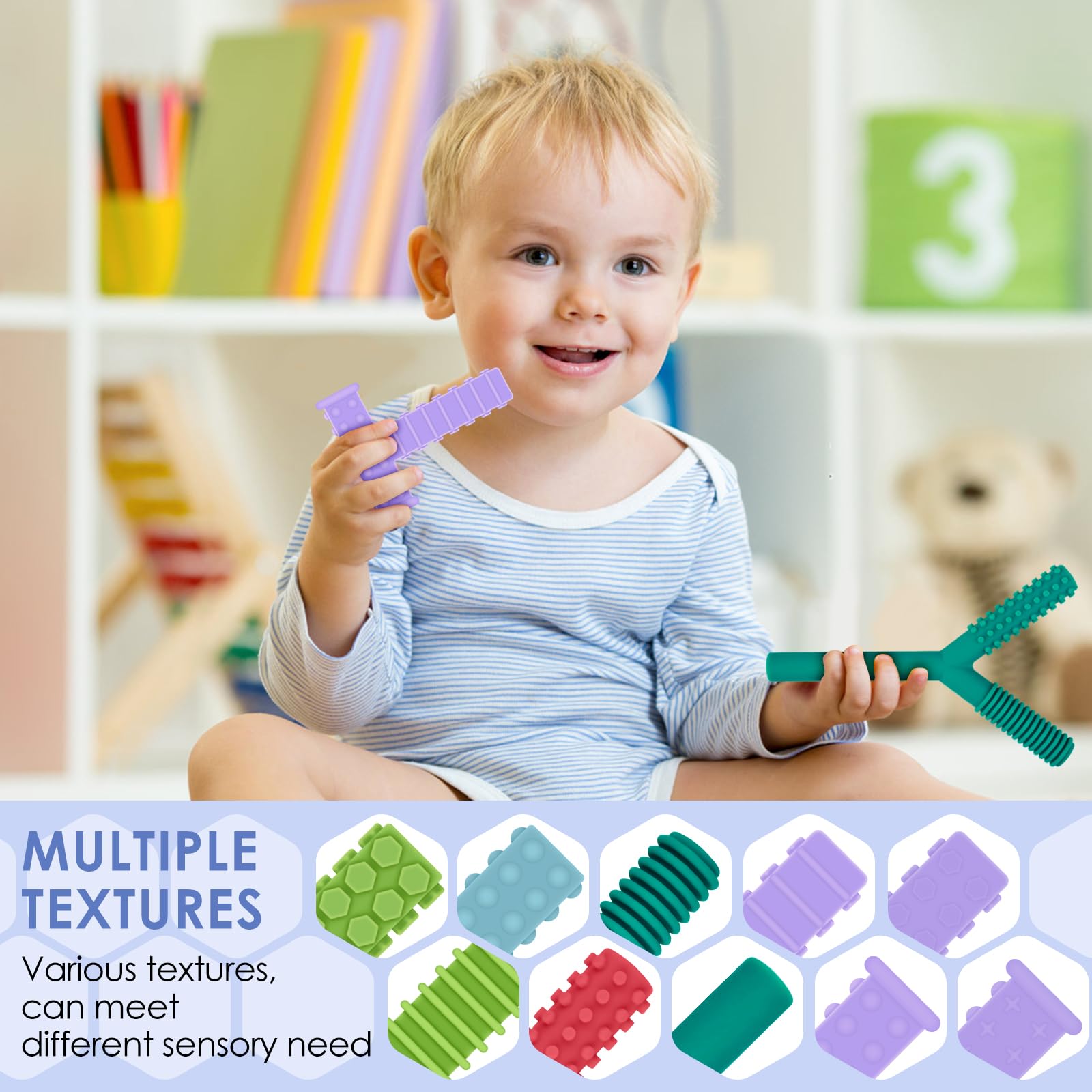 ERKOON silicone chew toys in four colors for exploration