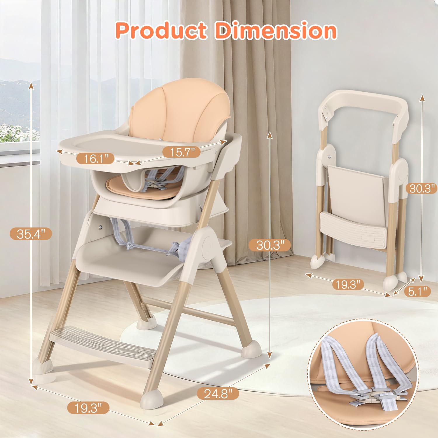 EROMMY 6-in-1 high chair anti-slip base enhances chair stability during dining