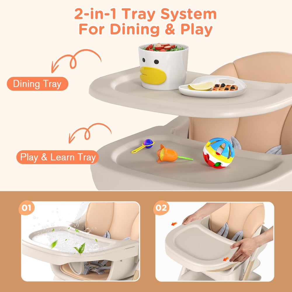 EROMMY 6-in-1 high chair at-table use demonstrates versatile dining setup