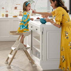 EROMMY 6-in-1 high chair detachable tray for easy washing and quick meals