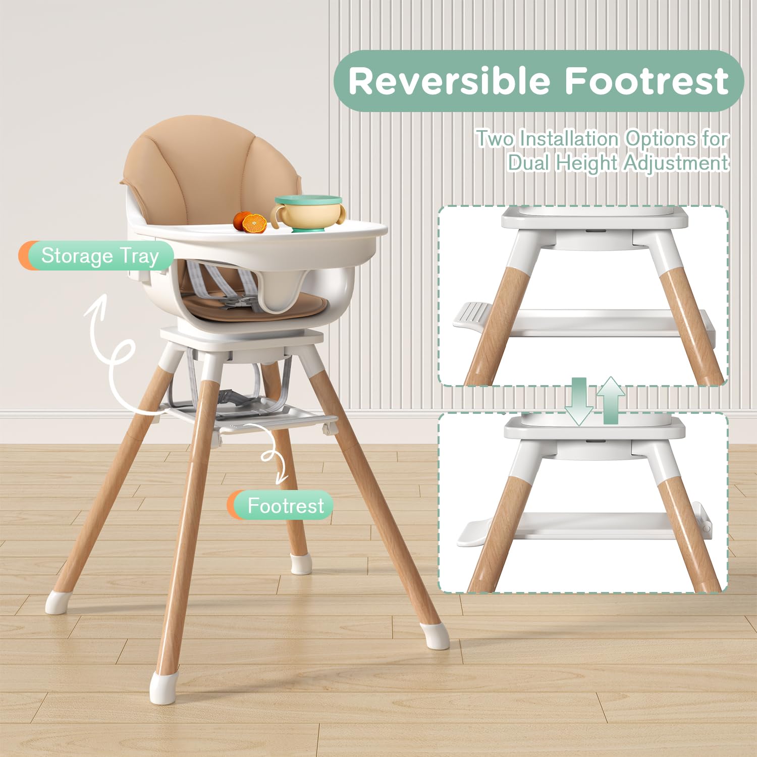 EROMMY footrest doubles as a storage tray for quick tidy-ups.