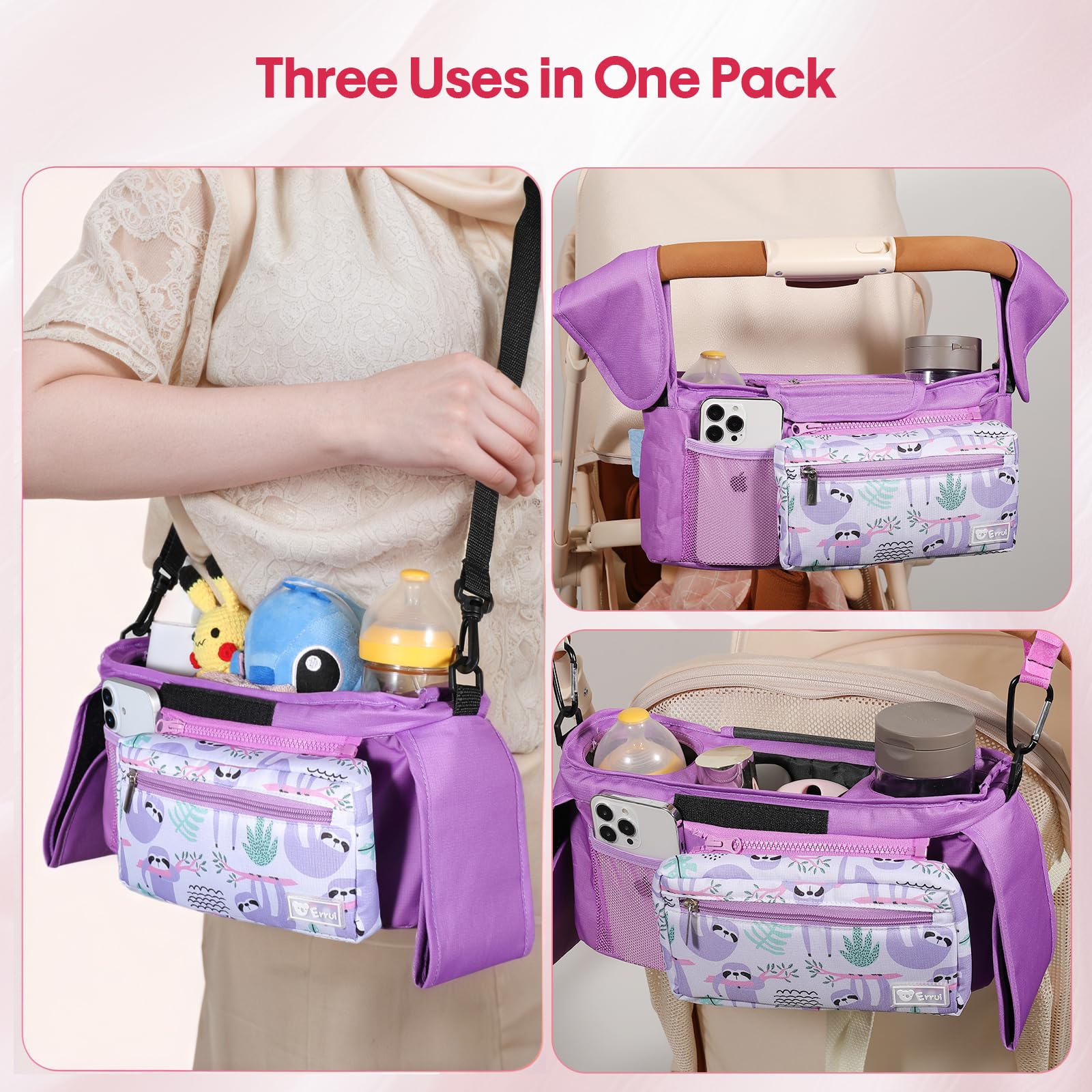 ERRUI included shoulder strap enables cross body carrying