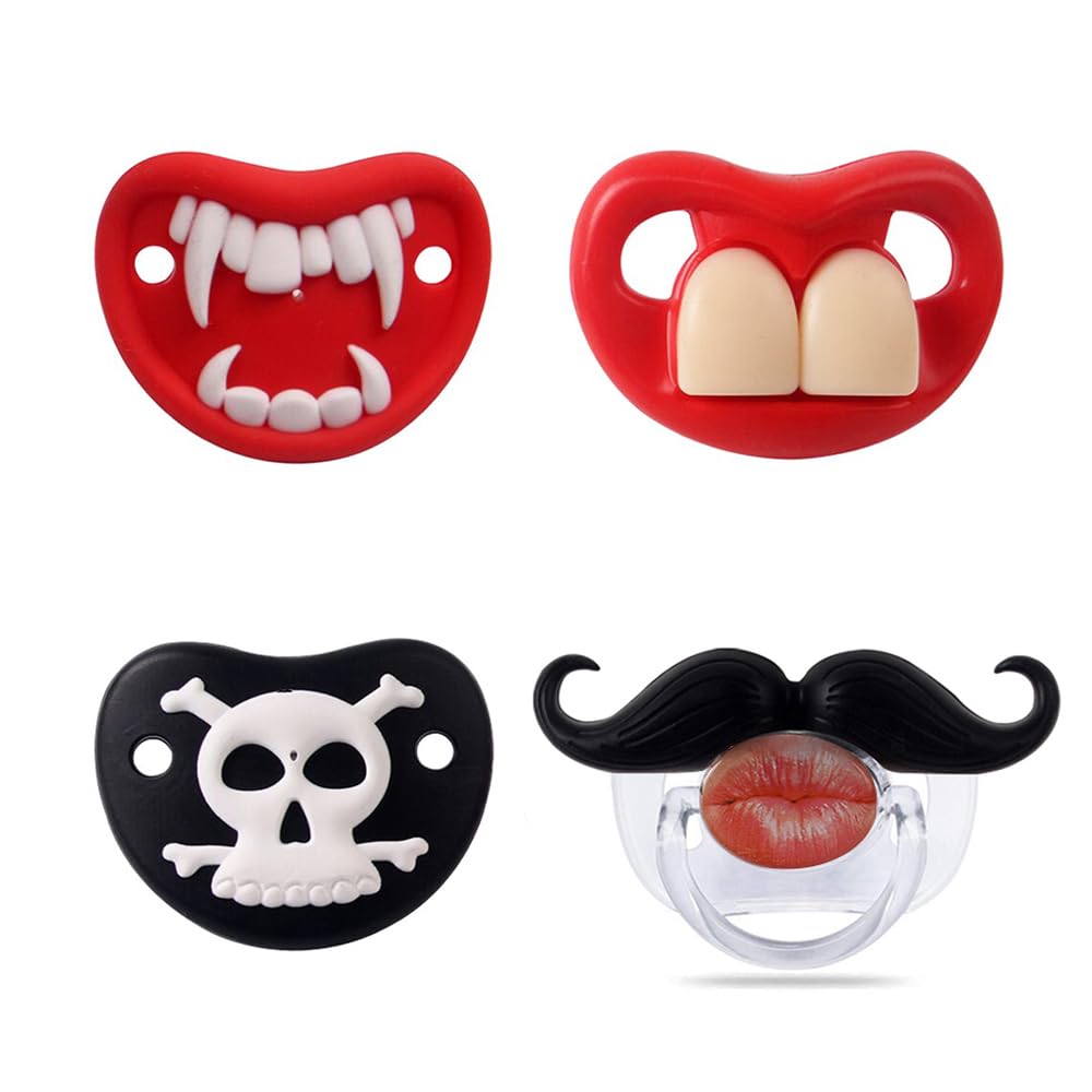 ERSIHUA mustache pacifier for babies 0-18m adds playful charm during feeds