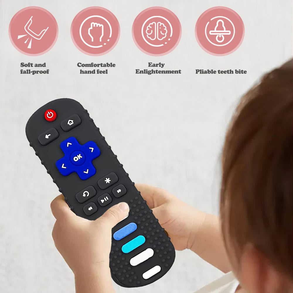 ERSIHUA remote teether pink emphasizes easy-grip design for tiny hands.