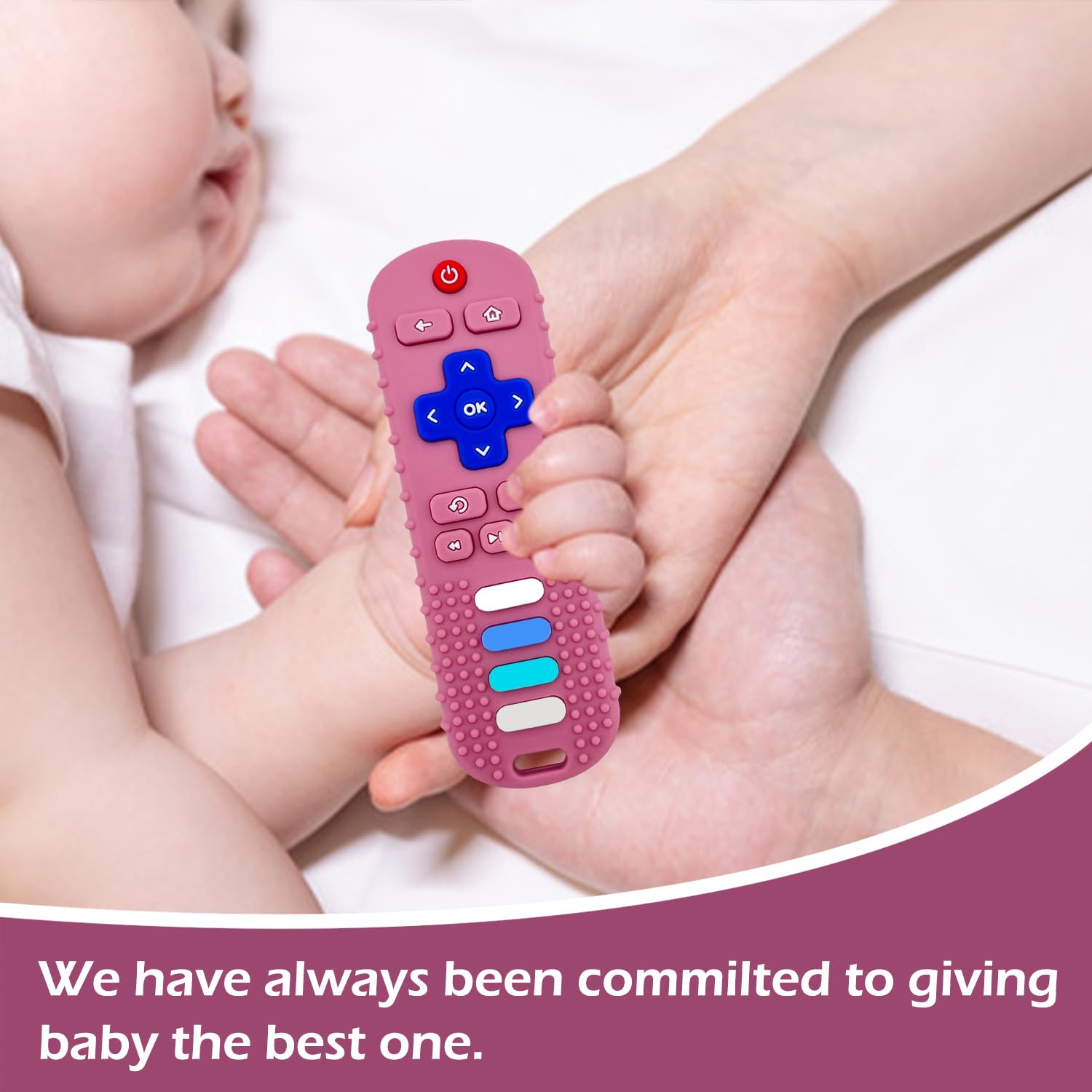 ERSIHUA freezer-safe teether offers cooling relief for hot days.
