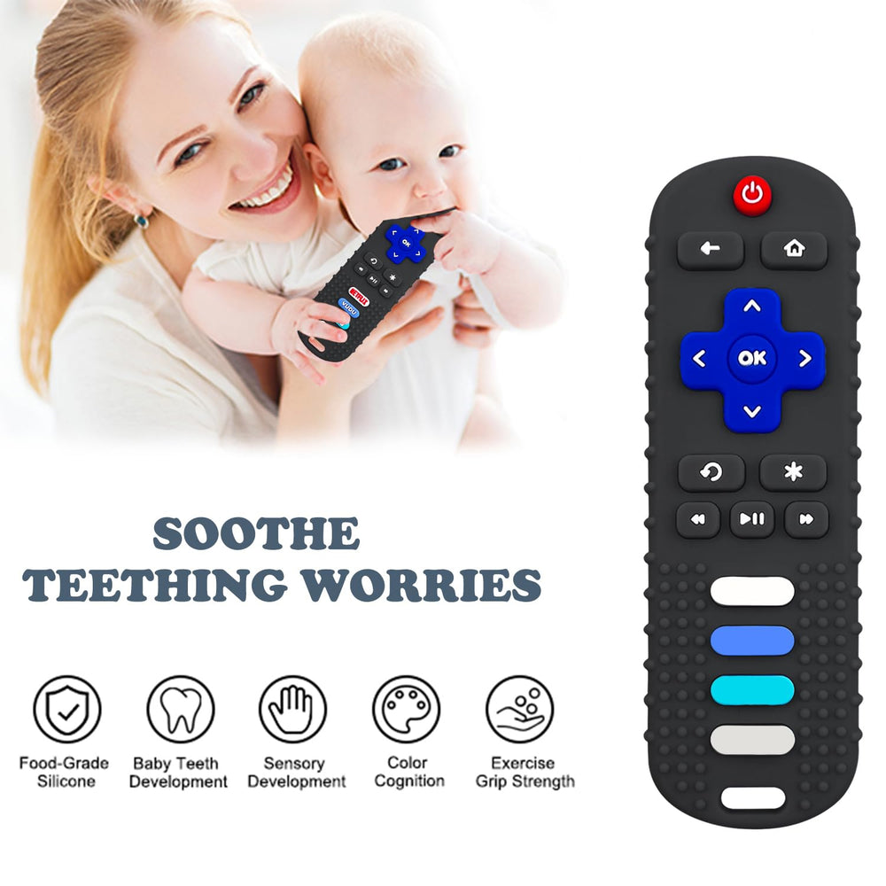 ERSIHUA silicone teether texture points highlight color and grip for early recognition.