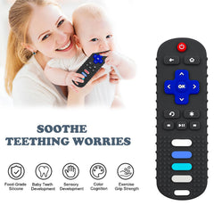ERSIHUA silicone teether texture points highlight color and grip for early recognition.