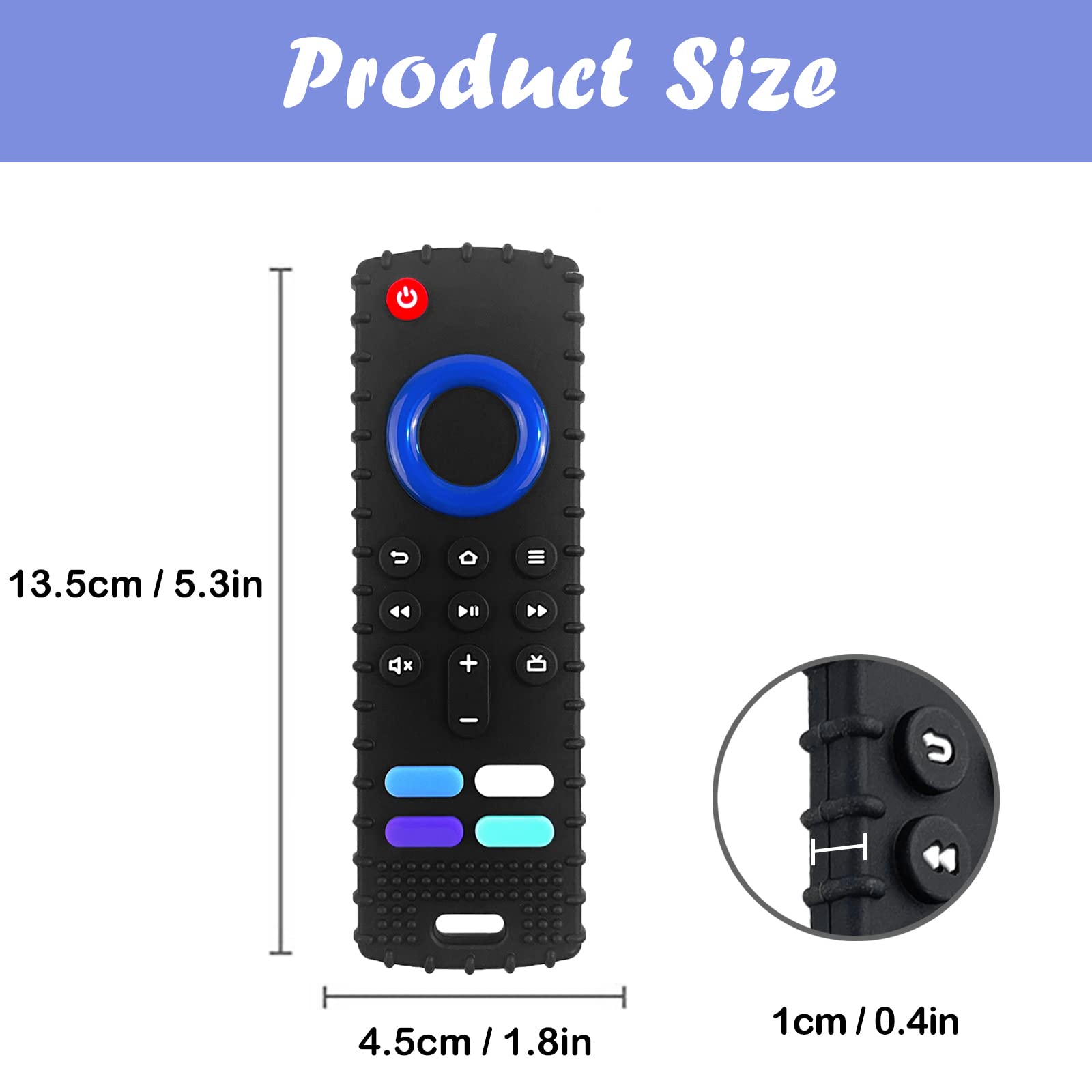 ERSIHUA teether remote in pink, perfect size for tiny hands.