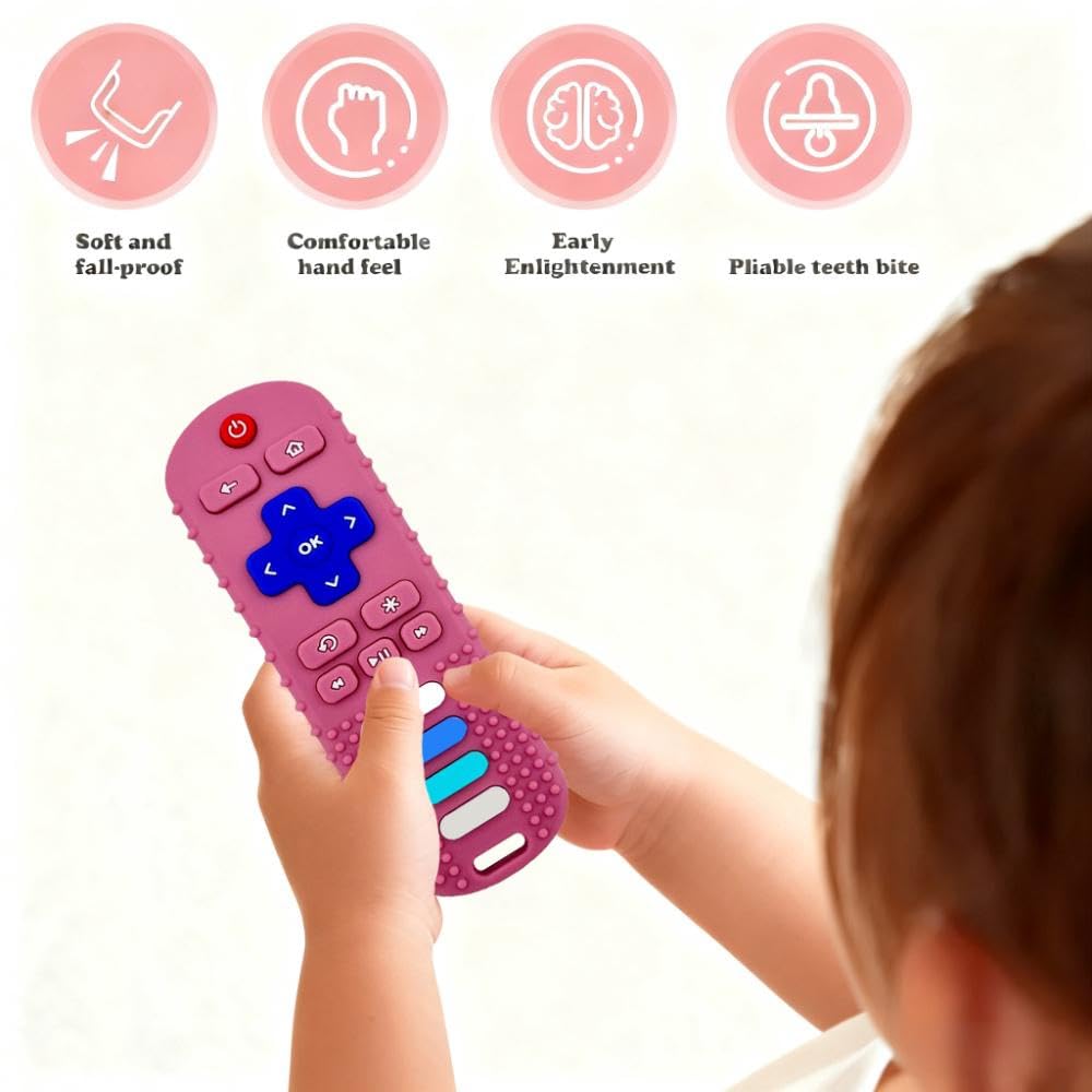 ERSIHUA teether textures massage gums and encourage sensory exploration during teething.