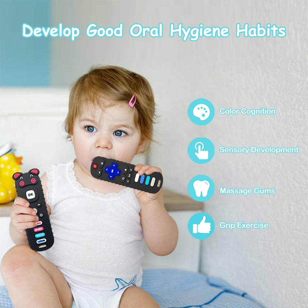 ERSIHUA teether with easy-grip design helps tiny hands explore.