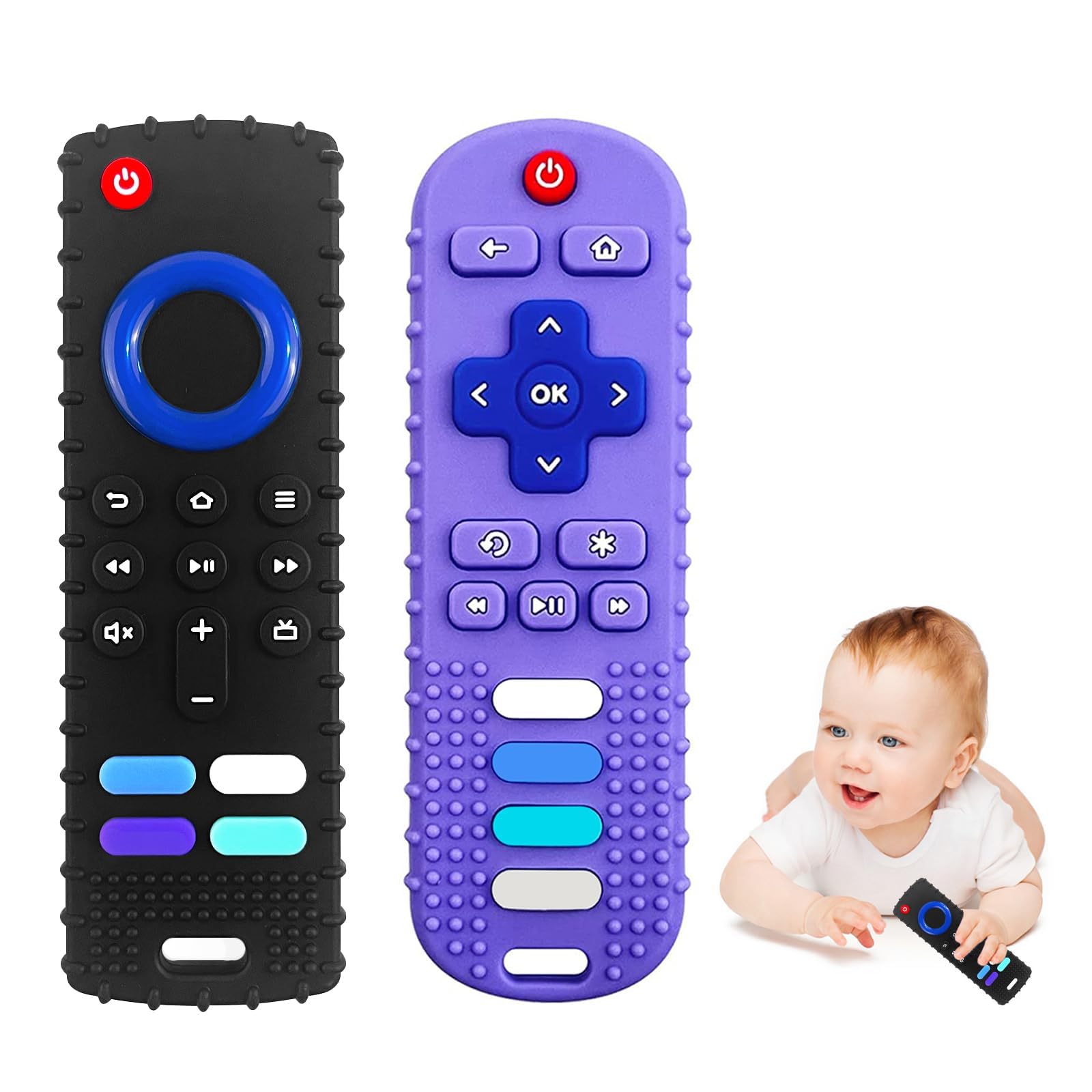 ERSIHUA teething toy remote-shape helps soothe gums with a playful design.