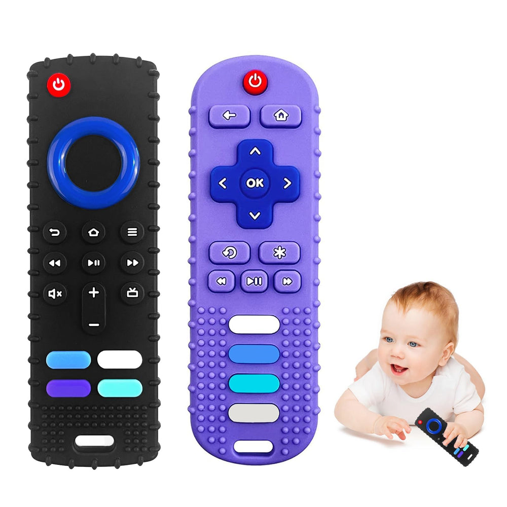 ERSIHUA teething toy remote-shape helps soothe gums with a playful design.