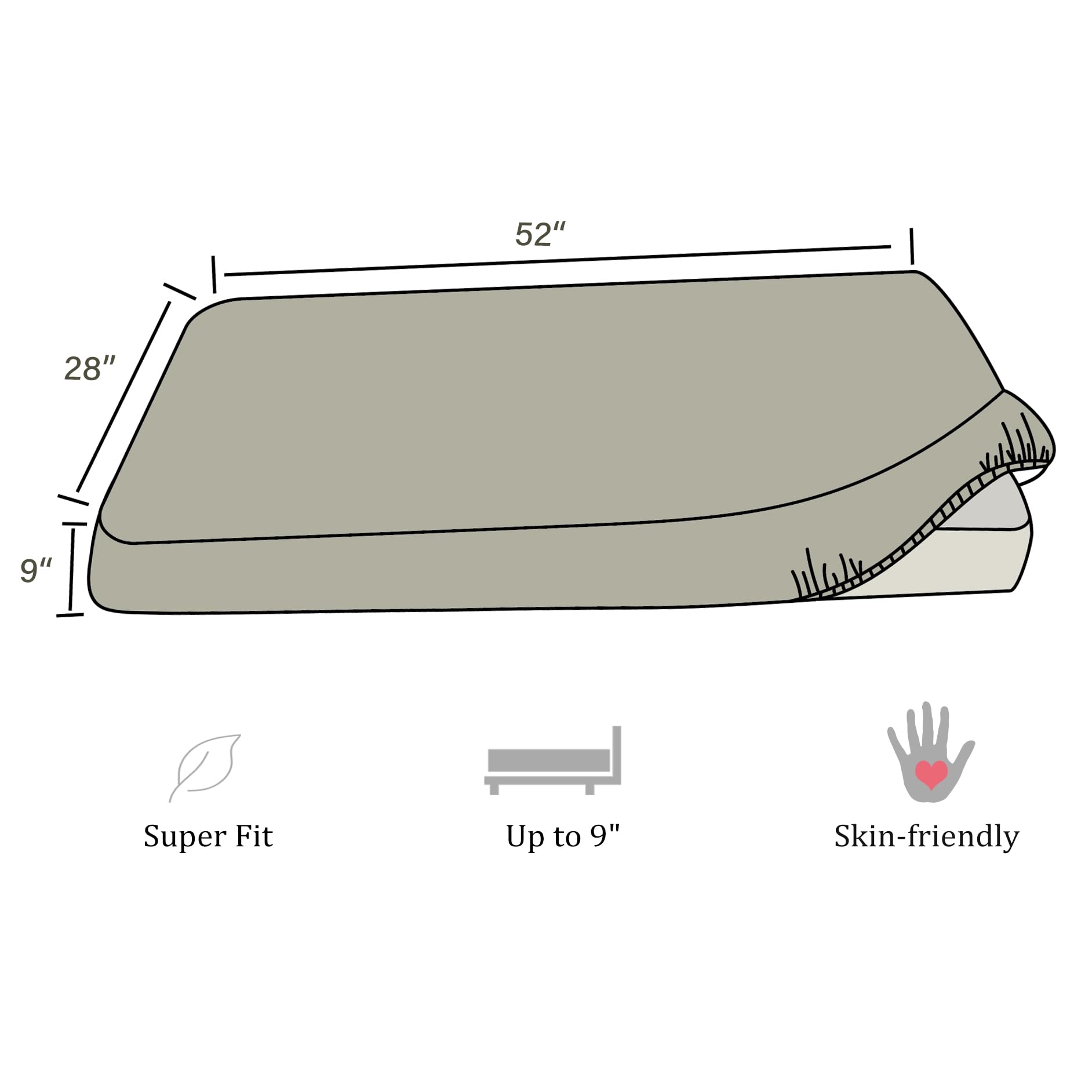 Ersmak 9-inch deep pocket crib sheet ensures a snug fit on standard mattresses.