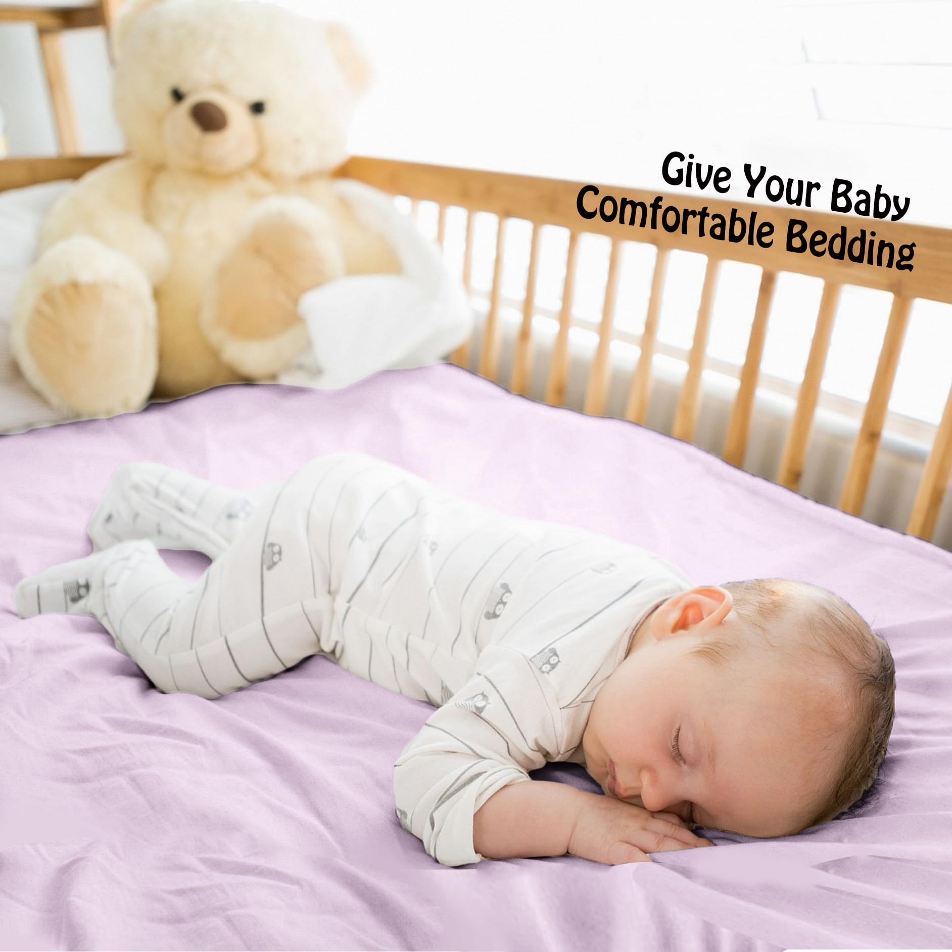 Ersmak lavender color brings soothing nursery aesthetics and coordinating bedding options.