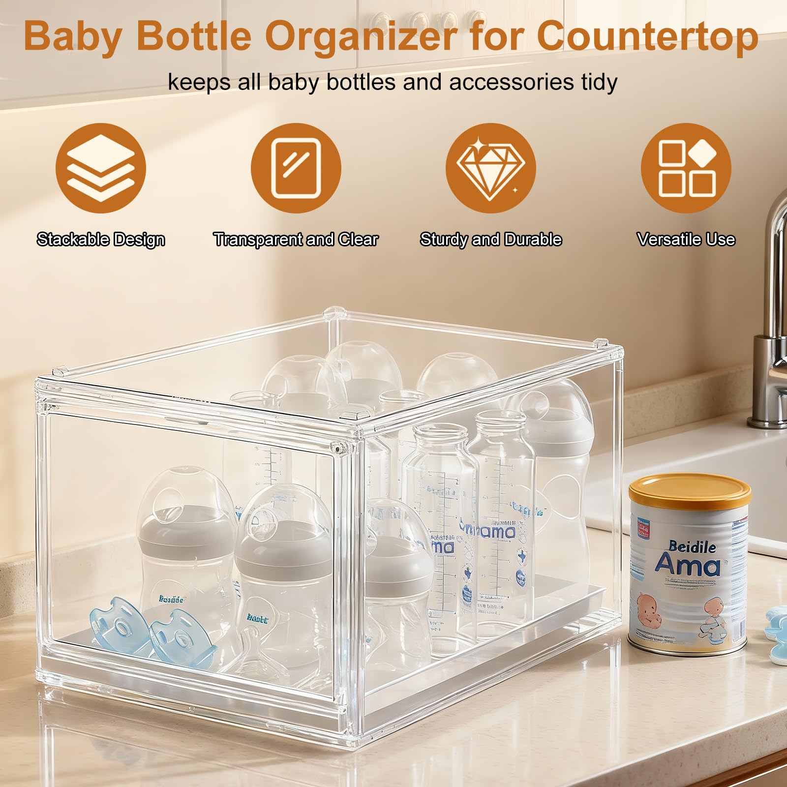 ERTIUANIO clear acrylic construction highlights see-through storage
