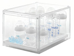 ERTIUANIO baby bottle organizer front view with clear storage for quick bottle access