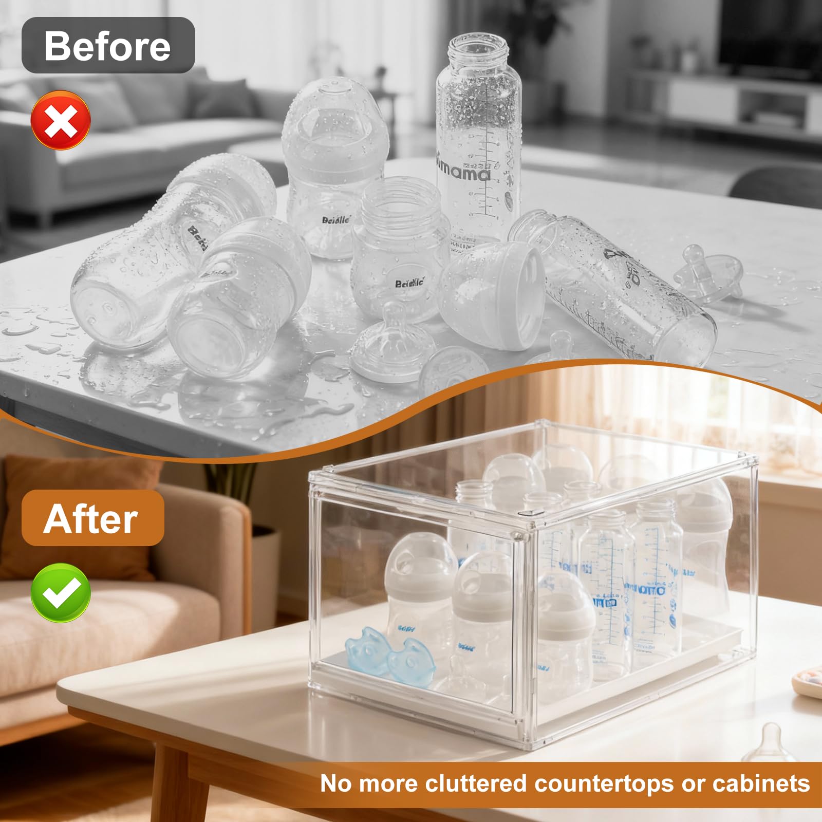 ERTIUANIO magnetic-door design keeps bottles clean and dust-free