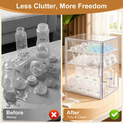 ERTIUANIO pacifiers and collars stored in top tier for clutter-free nursery