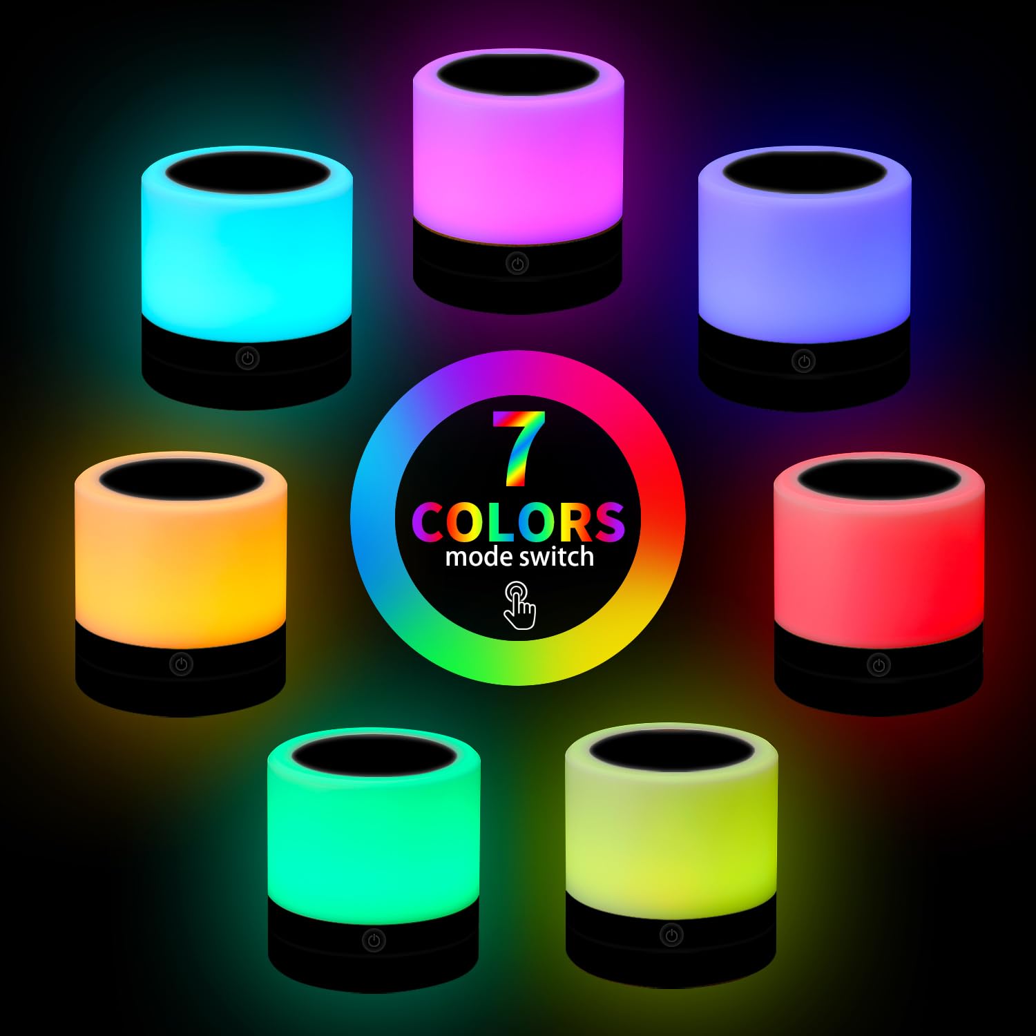ERUN nursery night light 4 brightness levels in black for adjustable comfort