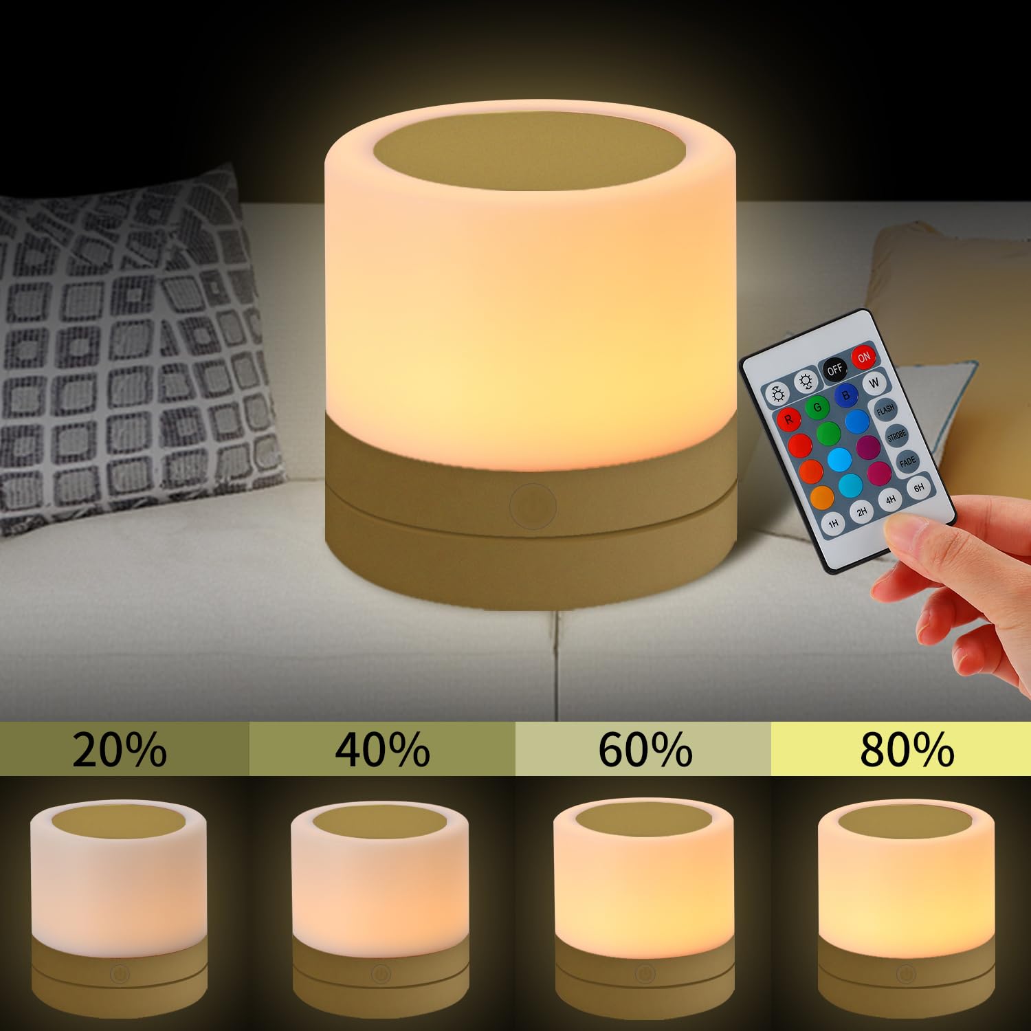 ERUN nursery night light USB rechargeable for cordless convenience
