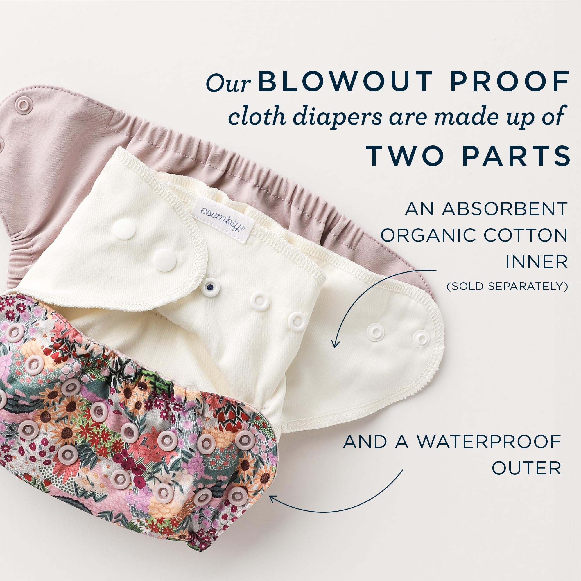 Esembly lattice outer wearing over an inner diaper demonstrates multipurpose use as a swim diaper.