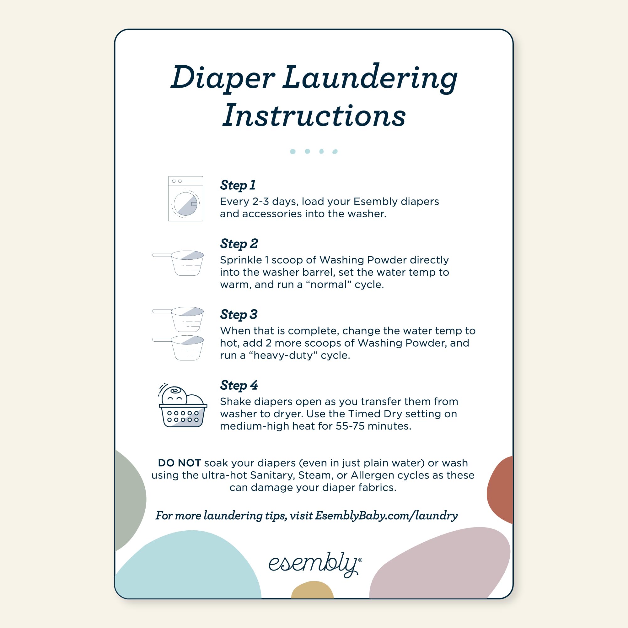Esembly Laundry Powder earth-friendly packaging highlights eco-conscious cleaning.