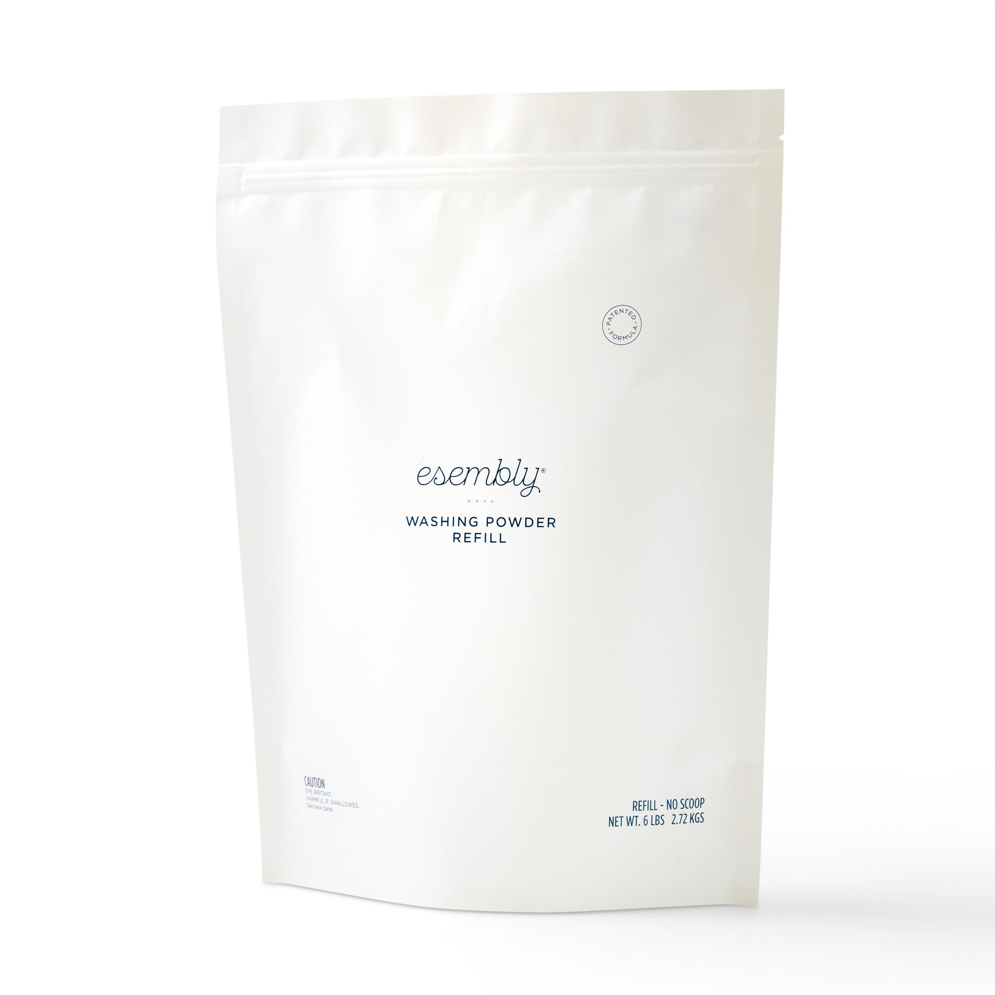 Esembly Laundry Powder refill bag in biodegradable packaging supports eco-friendly laundry.