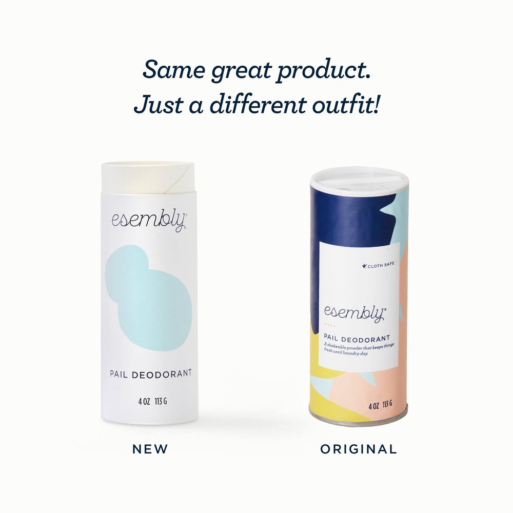 Esembly Pail Deodorant sprinkled into a pail for moisture and odor control