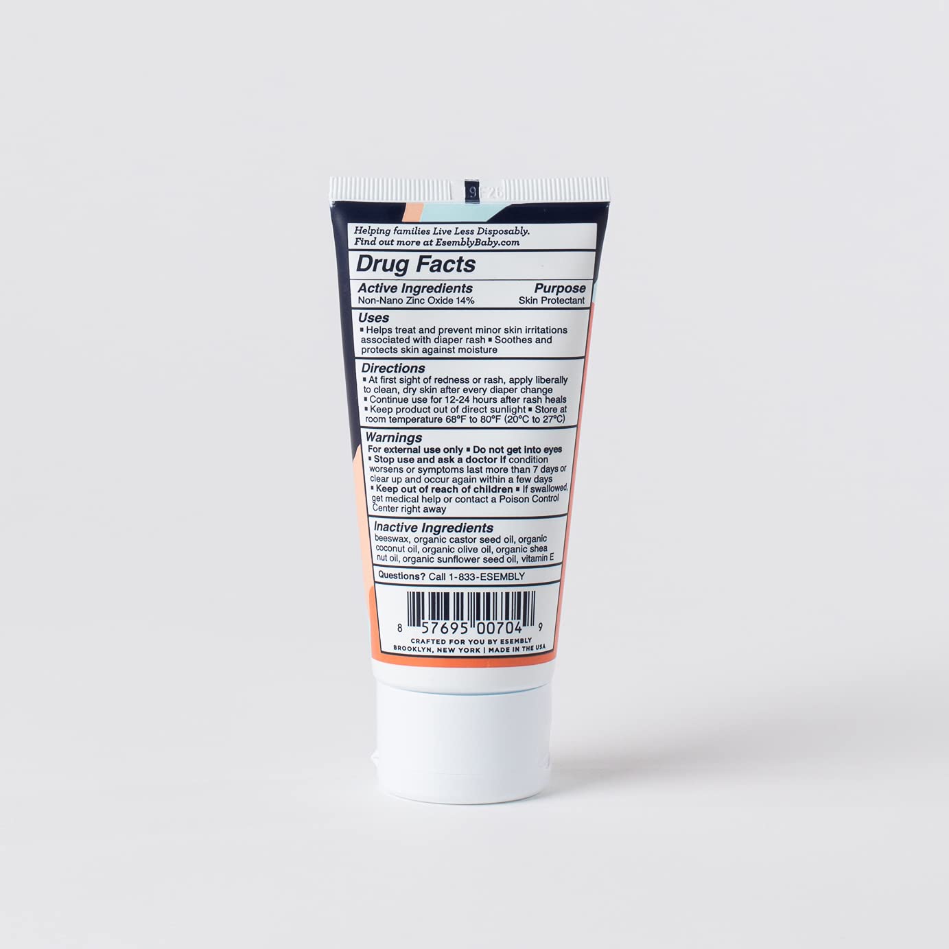Esembly Rash Relief Cream packaging-illustration emphasizes fragrance-free formula for sensitive skin.