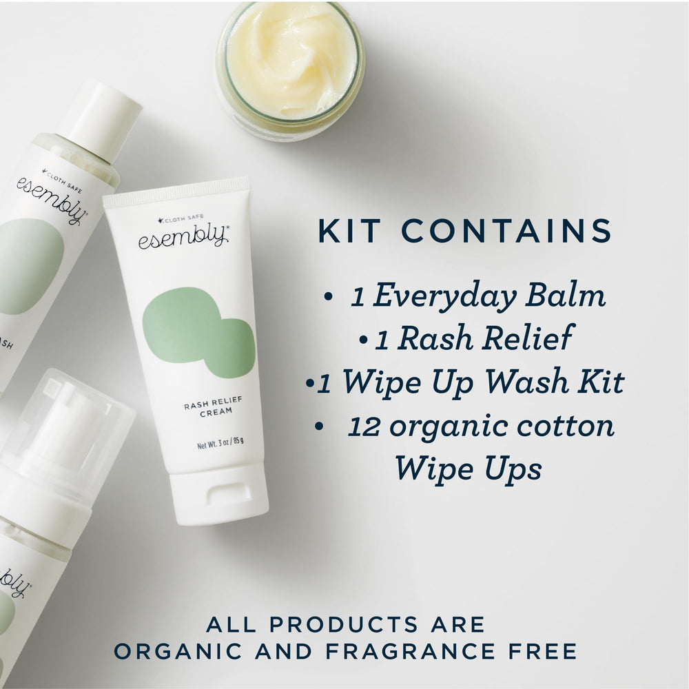 Esembly Rash Relief Cream tube with zinc oxide forms a moisture barrier for irritated skin.
