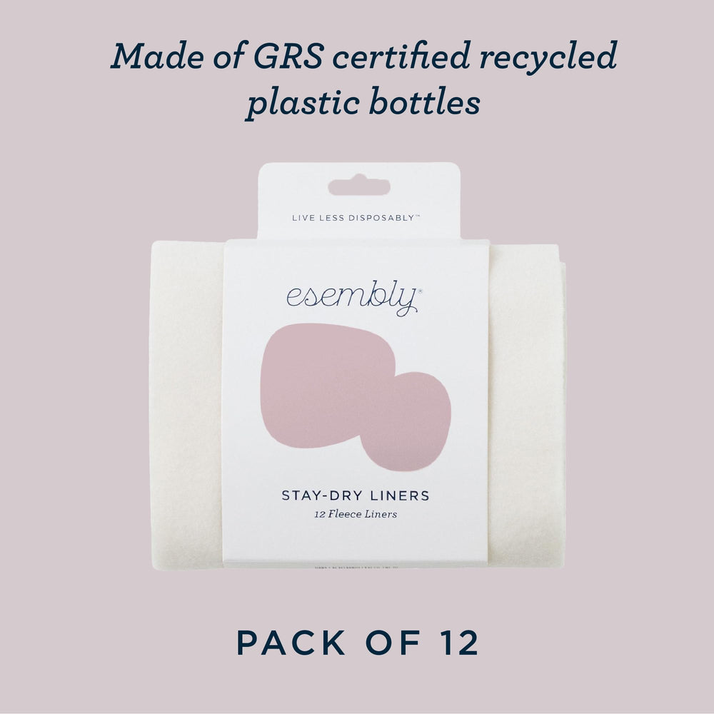 Esembly Stay-Dry liner made from recycled bottles, eco-friendly material.
