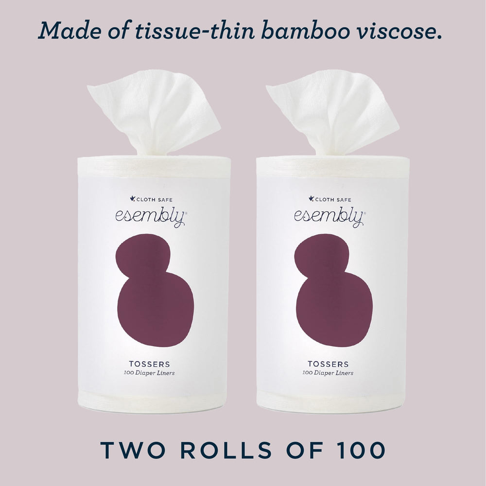 Esembly Tossers used during diaper change; simple change and wash routine with Esembly system.