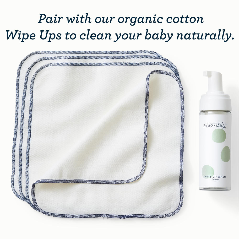 Esembly Wipe Up Wash used on baby skin for gentle cleaning and moisture