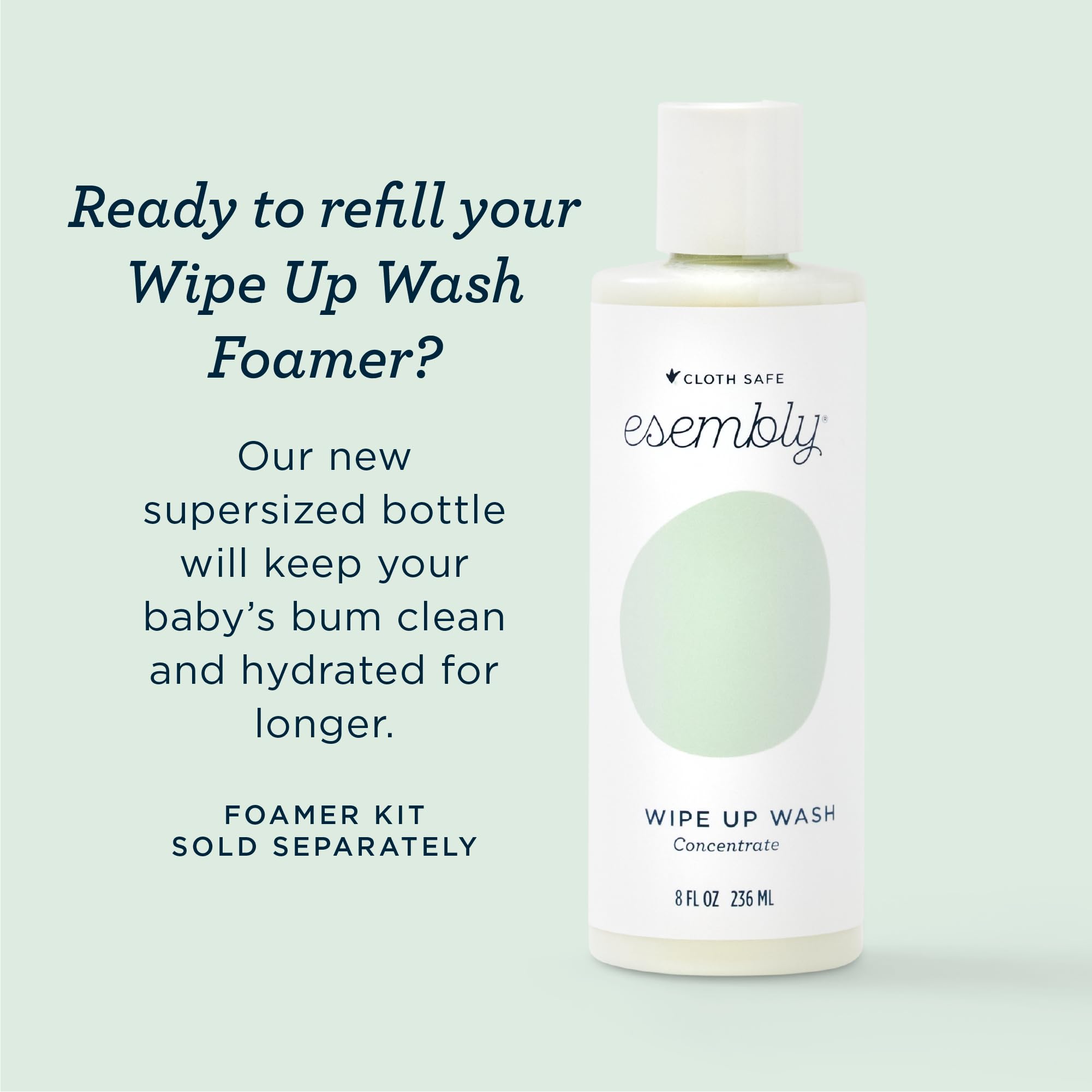 Esembly Wipe Up Wash concentrate with pre-measured fill lines for precise mixing