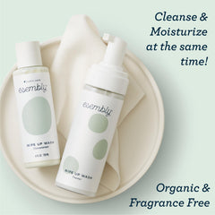 Esembly Wipe Up Wash foam bottle pump enables quick, no-rinse foaming application