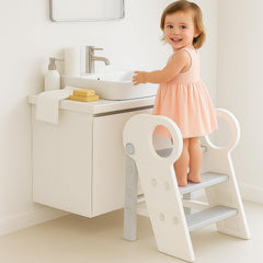 Esemoil toddler step stool assembly shows quick setup for busy mornings.