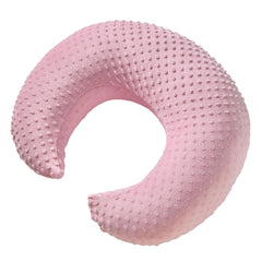 ESEN nursing pillow pink cover in plush dots fabric for ultra-soft baby comfort.