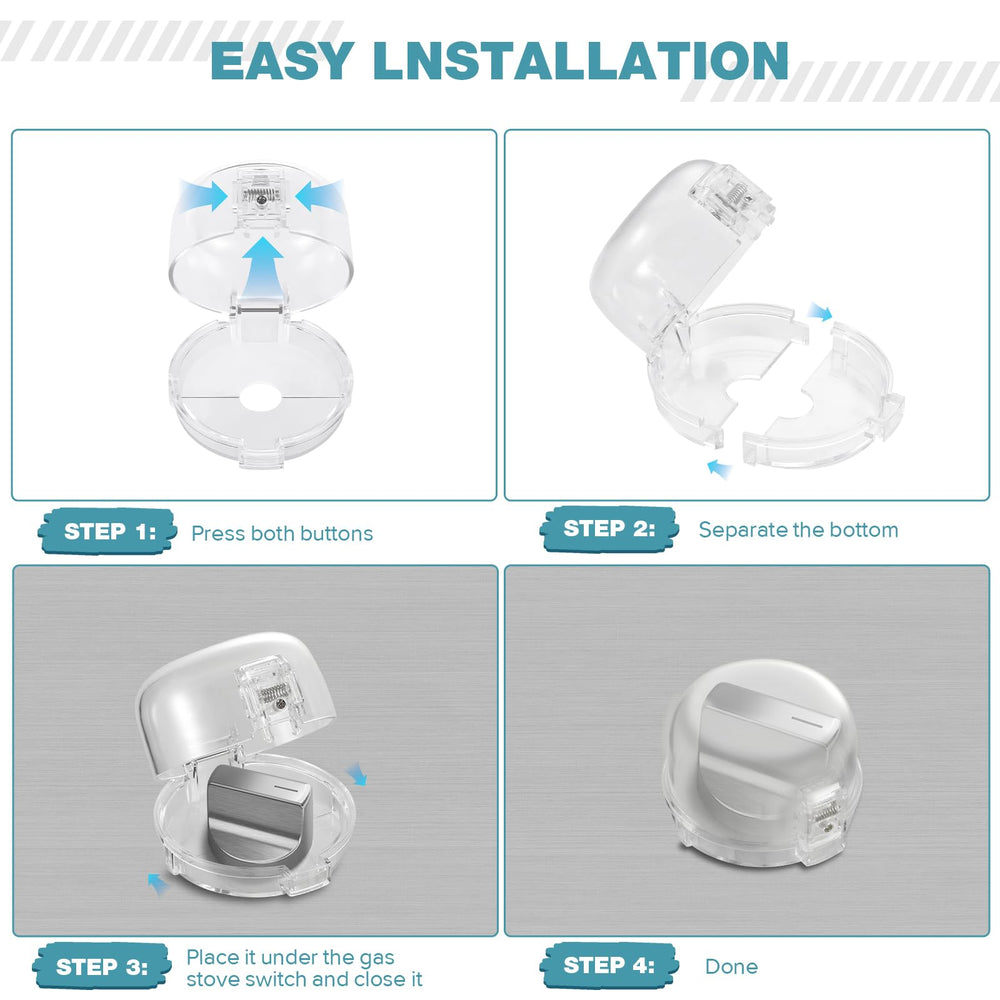 ESENHARBER stove knob cover pack of 5 provides ready safety for the family kitchen