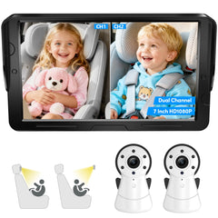 ESIYTGOP 2Kids dual monitor provides clear backseat visibility for parent peace of mind