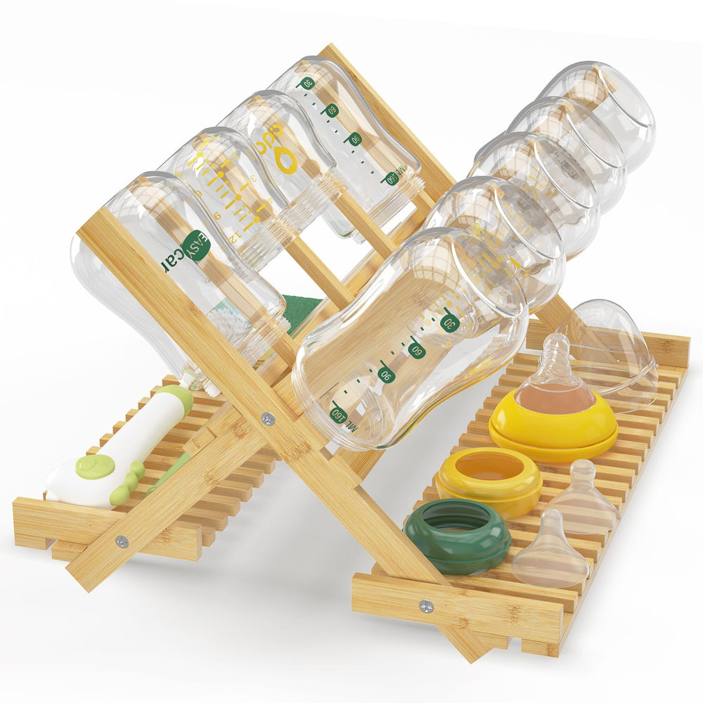 EsLuker.ly bottle drying rack fully assembled ready to organize baby bottles.