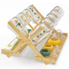 EsLuker.ly bottle drying rack fully assembled ready to organize baby bottles.