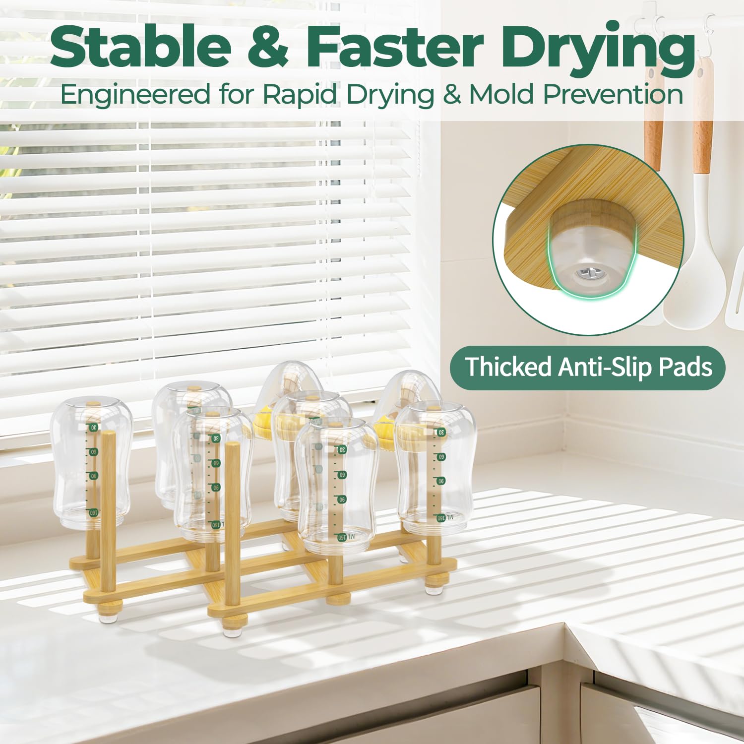 EsLuker.ly rack base with non-slip pads keeps heavy bottles steady.