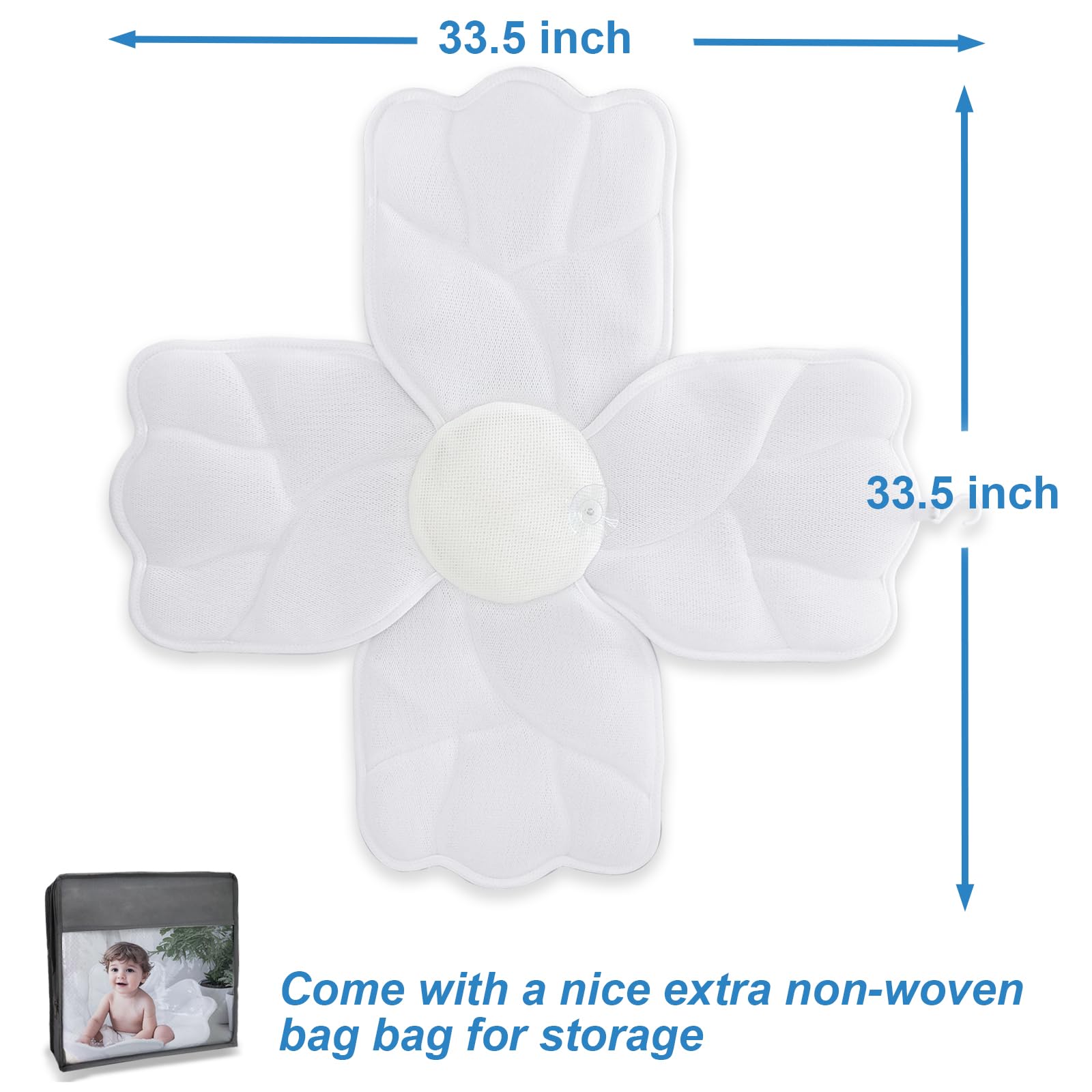 Esme L&H Baby Bath Flower Cushion spacious design fits infants to toddlers confidently