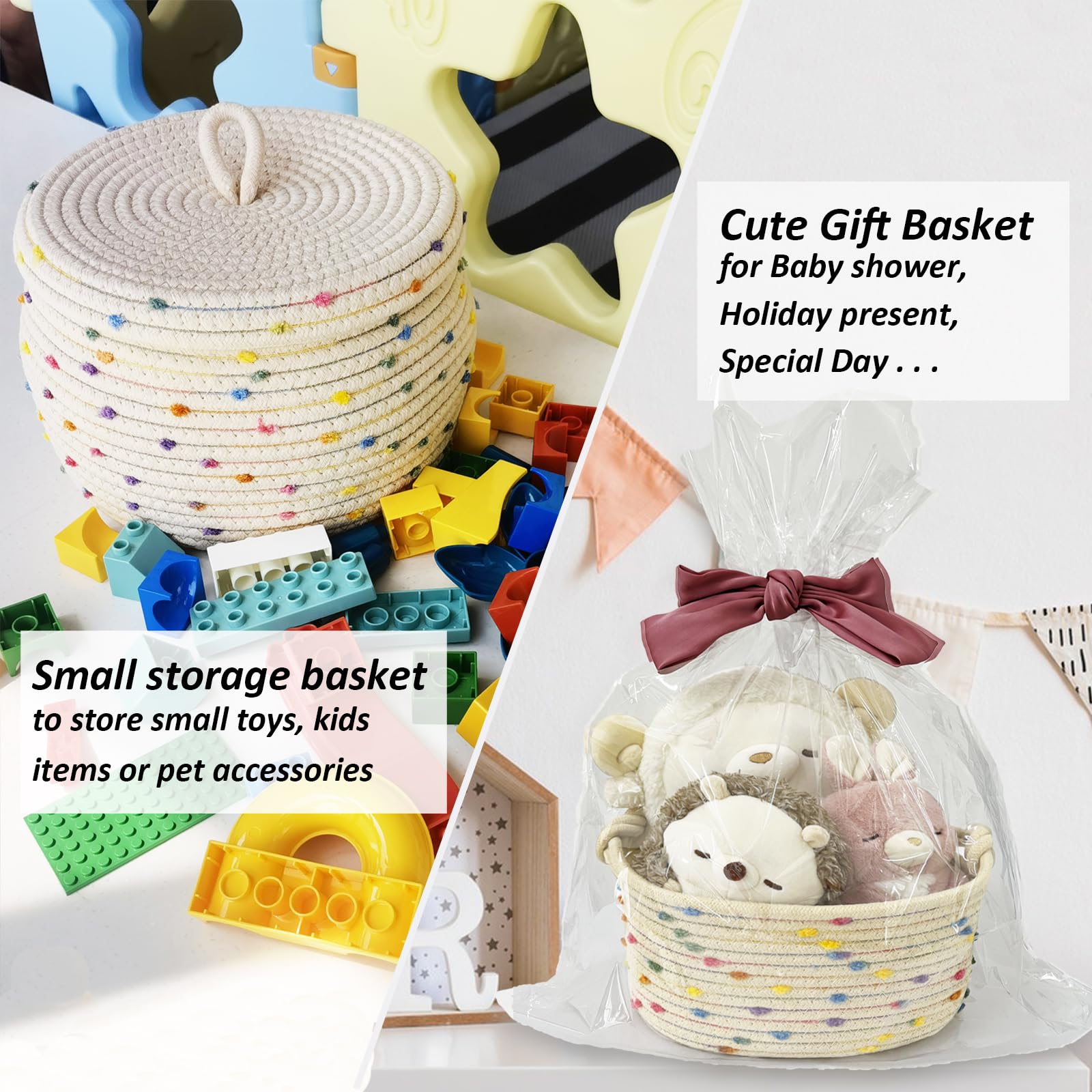 Esme L&H toy storage in closet, versatile bins for baby gear.