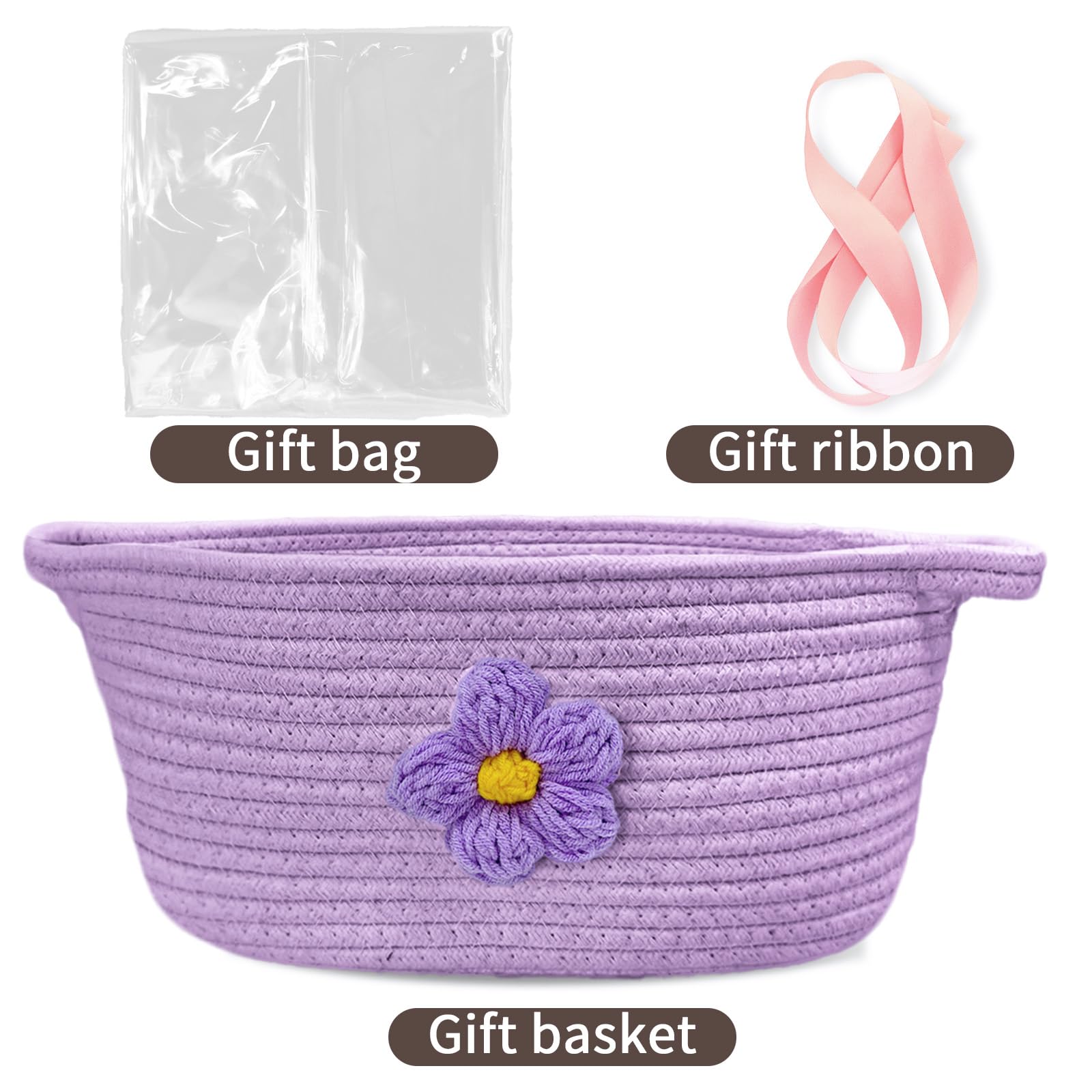 Esme L&H gift basket empty flower accent close-up highlights whimsical decor